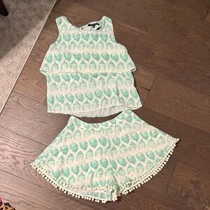 19 Cooper Green and Cream Leaf Print Set